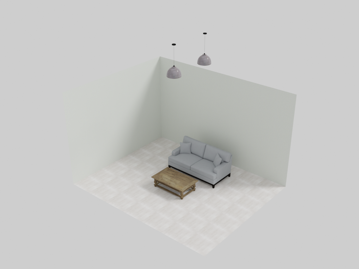 pendant lighting over a seating area