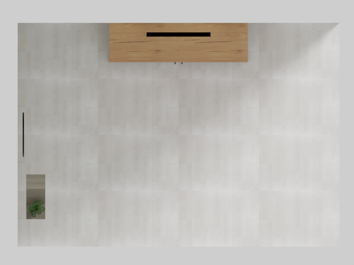 wall-mounted TV top-down