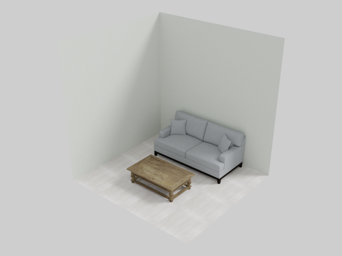 the room rebuilt with the VLM's 0.5 factor applied
